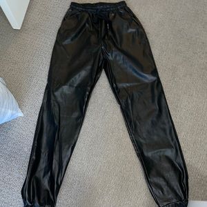 MISSGUIDED leather jogger pants NEVER WORN